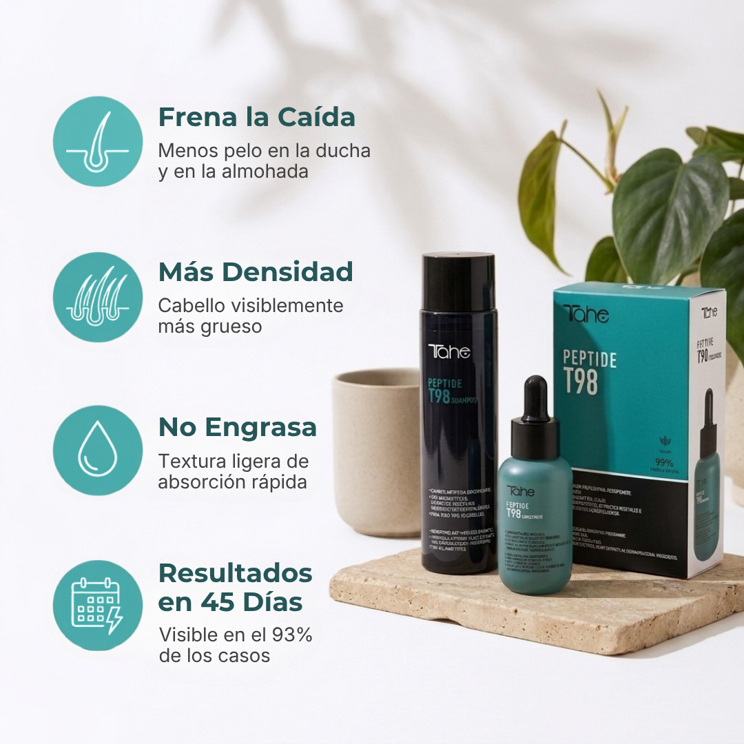 Tratamiento Anticaída Peptide T98: Concentrado 50ml + Champú 300ml
