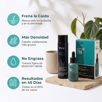 Tratamiento Anticaída Peptide T98: Concentrado 50ml + Champú 300ml