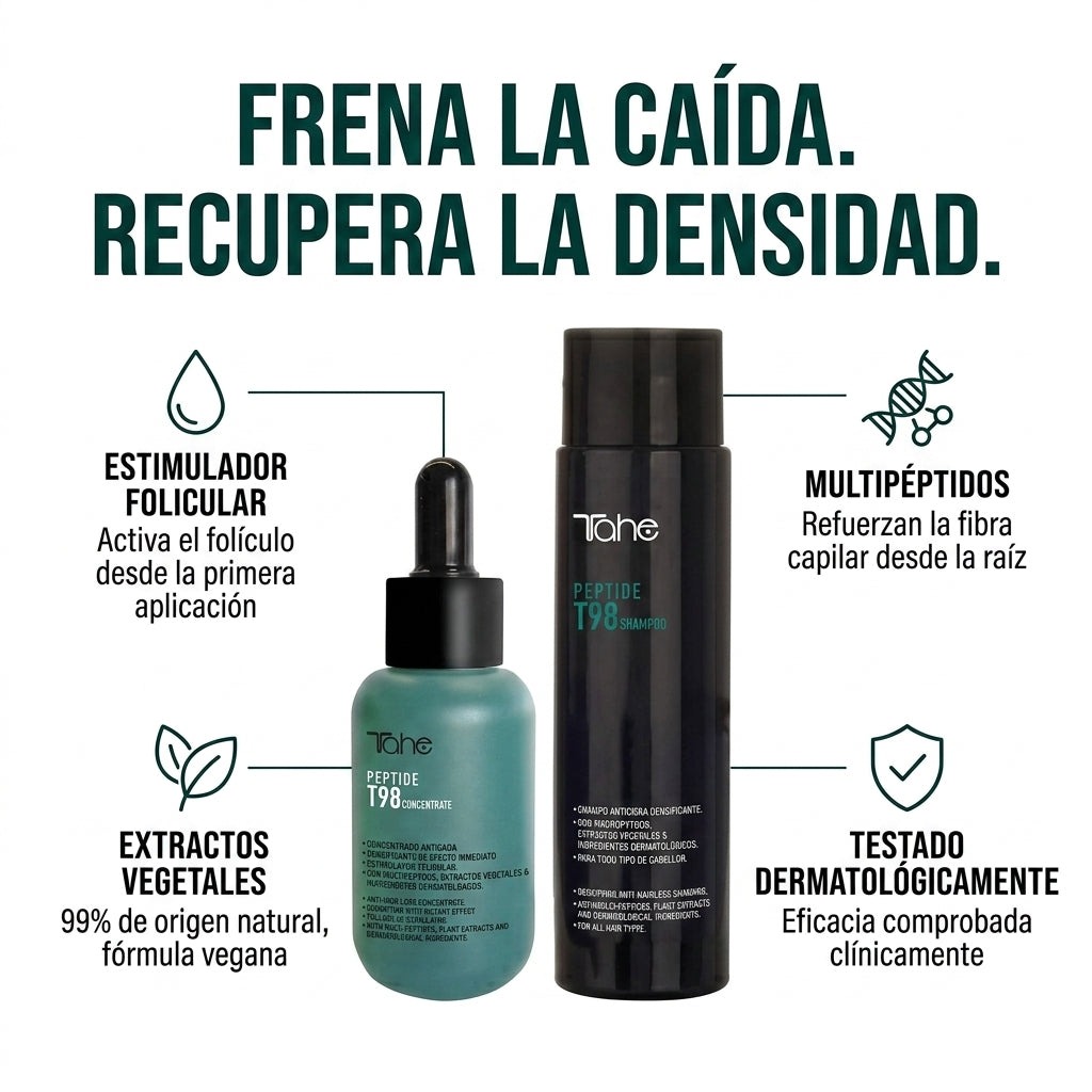 Tratamiento Anticaída Peptide T98: Concentrado 50ml + Champú 300ml
